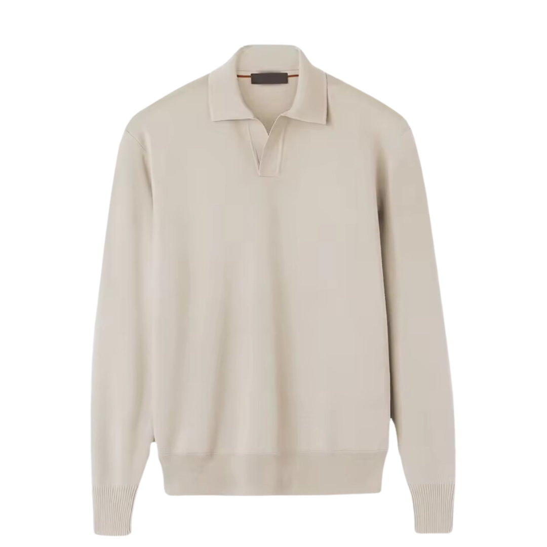 Men’s Long Sleeve Knitted Polo Shirt