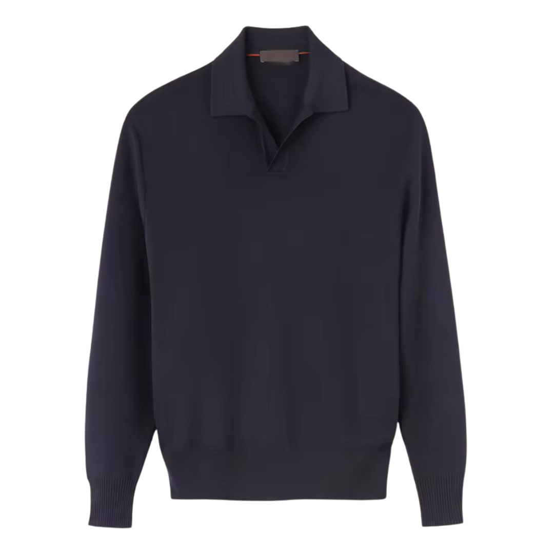Men’s Long Sleeve Knitted Polo Shirt