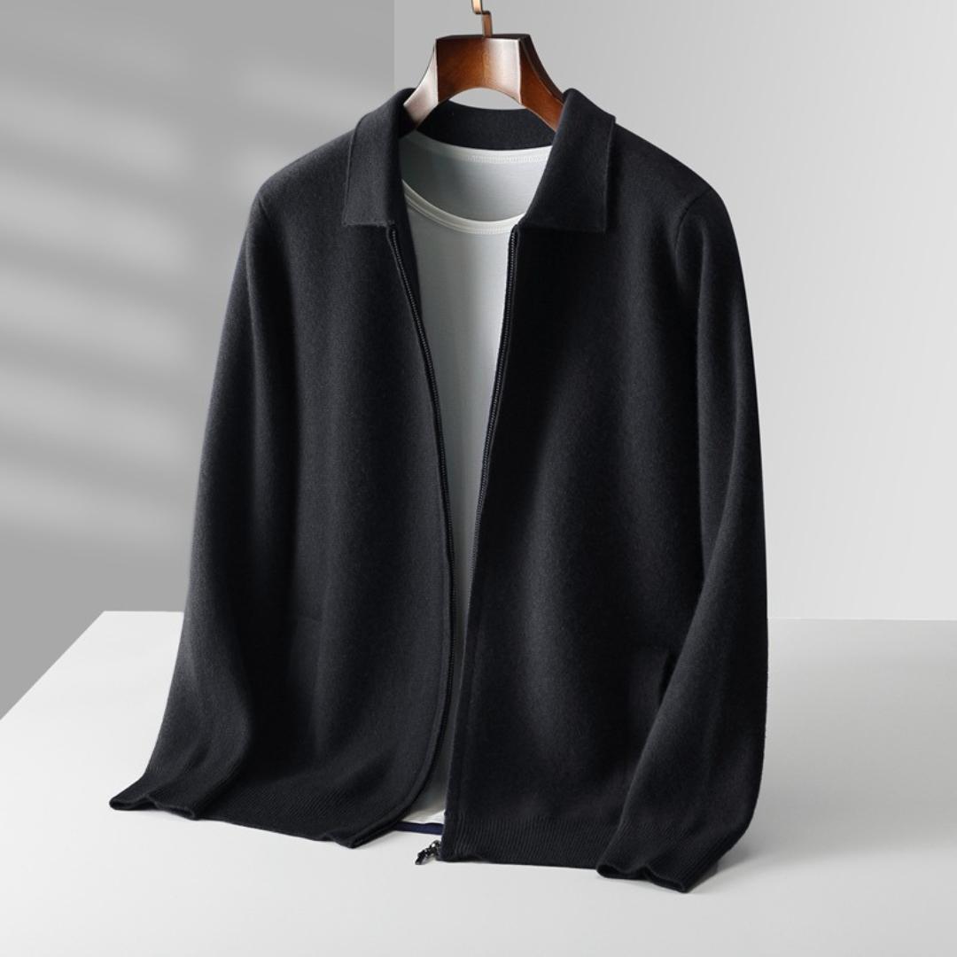 Men’s Pure Wool Zip Knit Cardigan