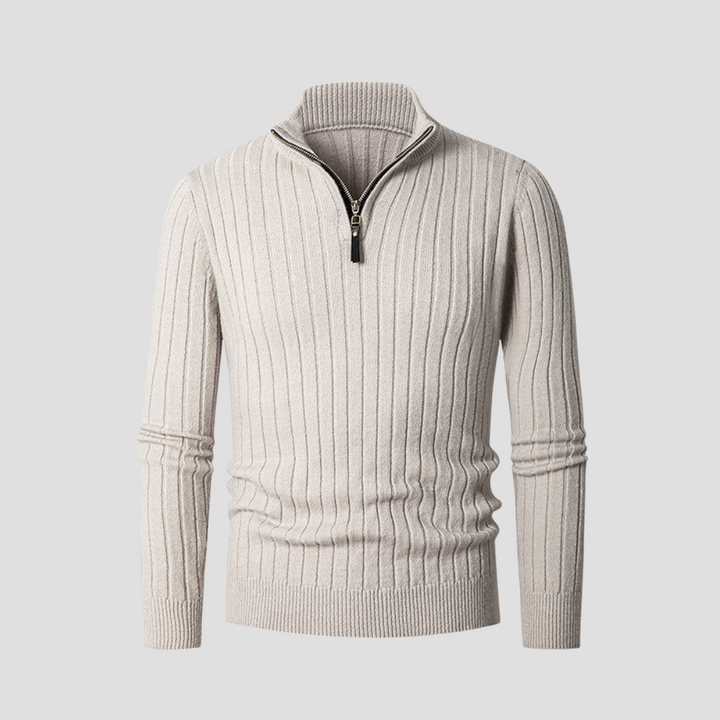 Men’s Ribbed Half Zip Jumper