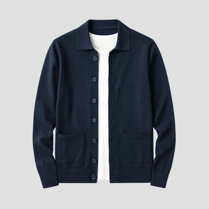 Men’s Acrylic Knit Polo Cardigan
