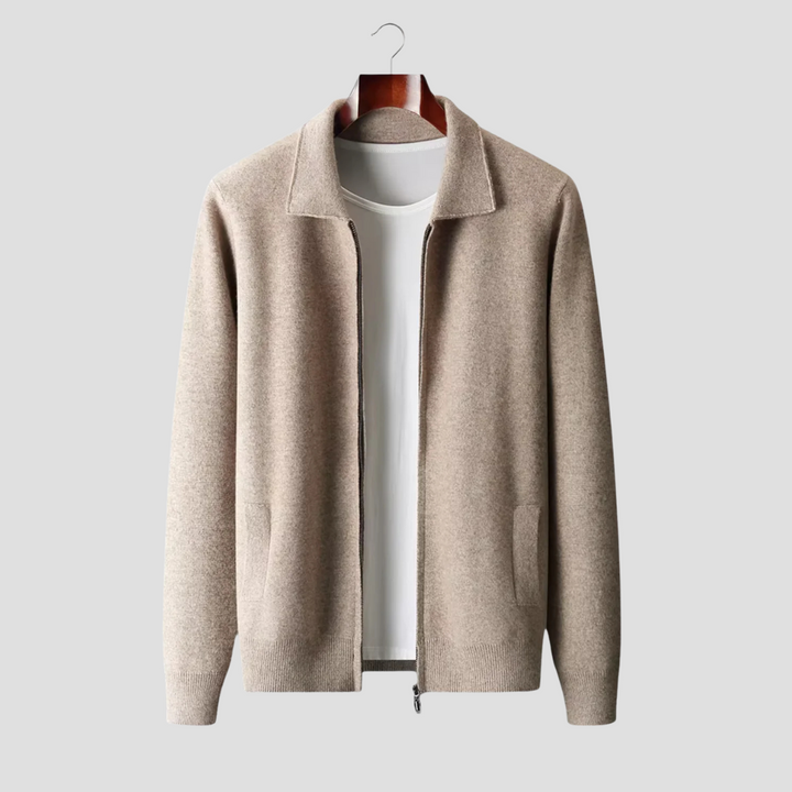 Men’s Pure Wool Zip Knit Cardigan