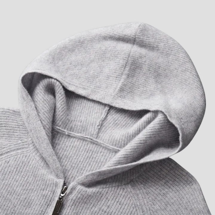 Men’s Wool Blend Zip Hooded Cardigan
