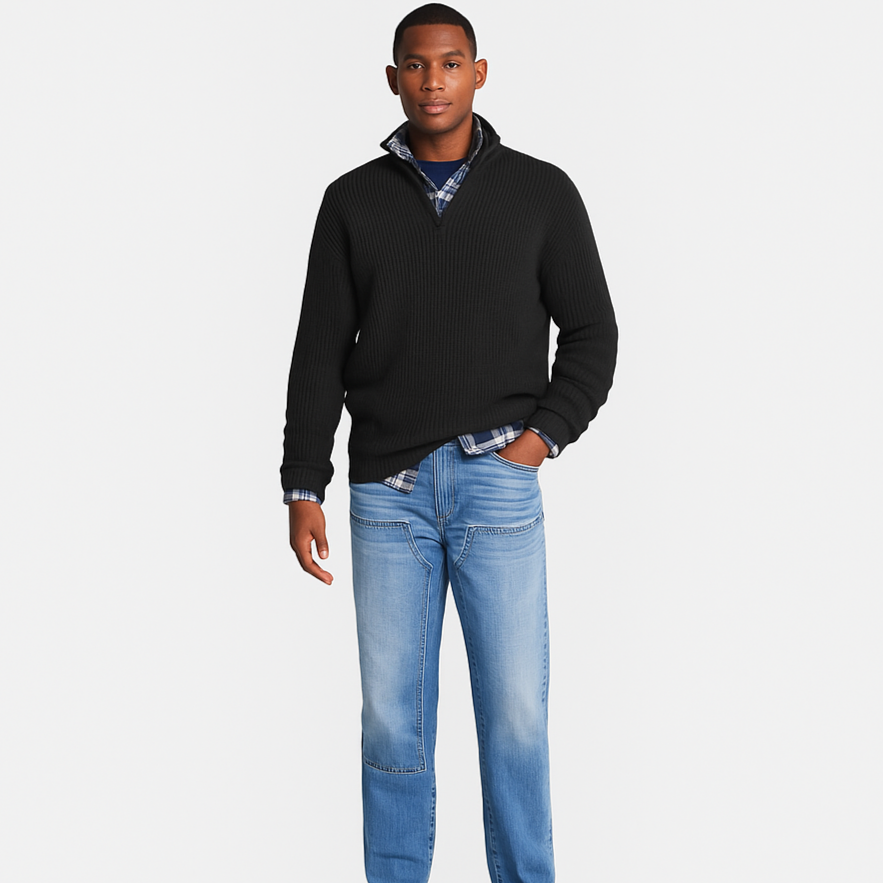 Men’s Pullover in Business-Casual Style with Zipper