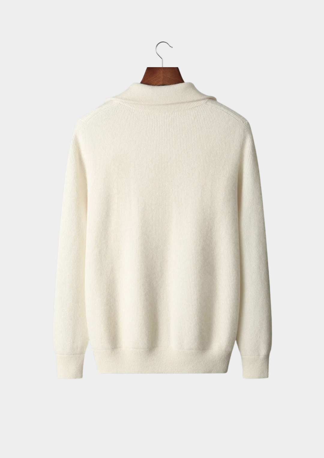 Men’s Wool Ribbed Zip Cardigan