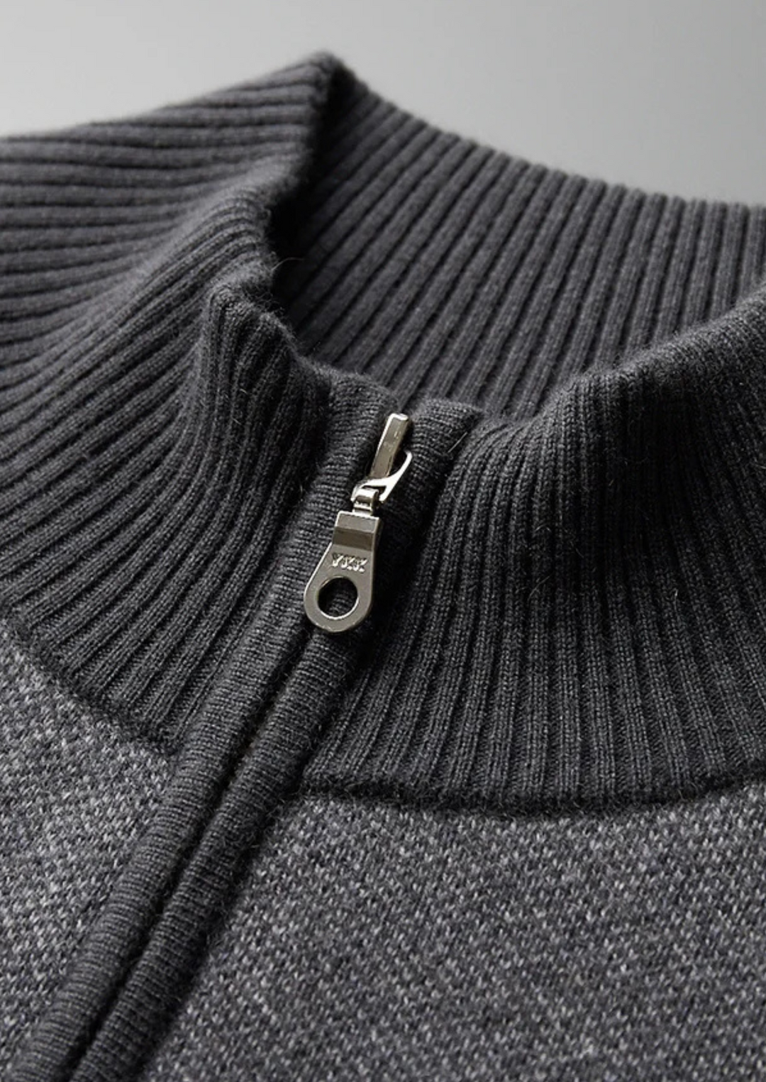 Men’s Knit Jacquard Zip Cardigan