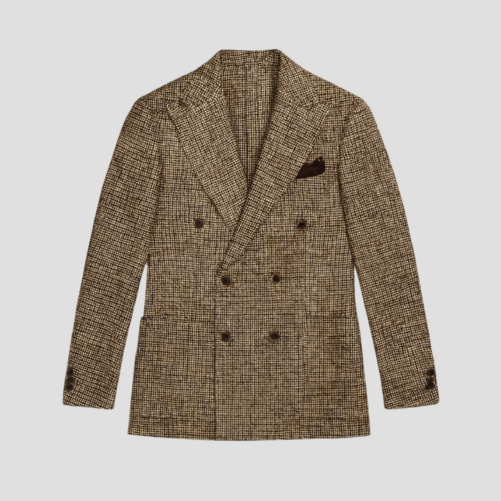 MEN’S CHECK BLAZER WITH TWO-ROW BUTTON FRONT