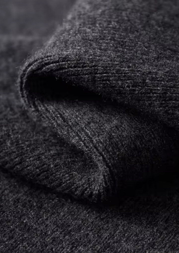 Men’s Wool Ribbed Polo Cardigan