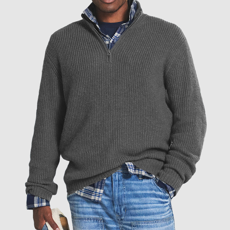Men’s Pullover in Business-Casual Style with Zipper