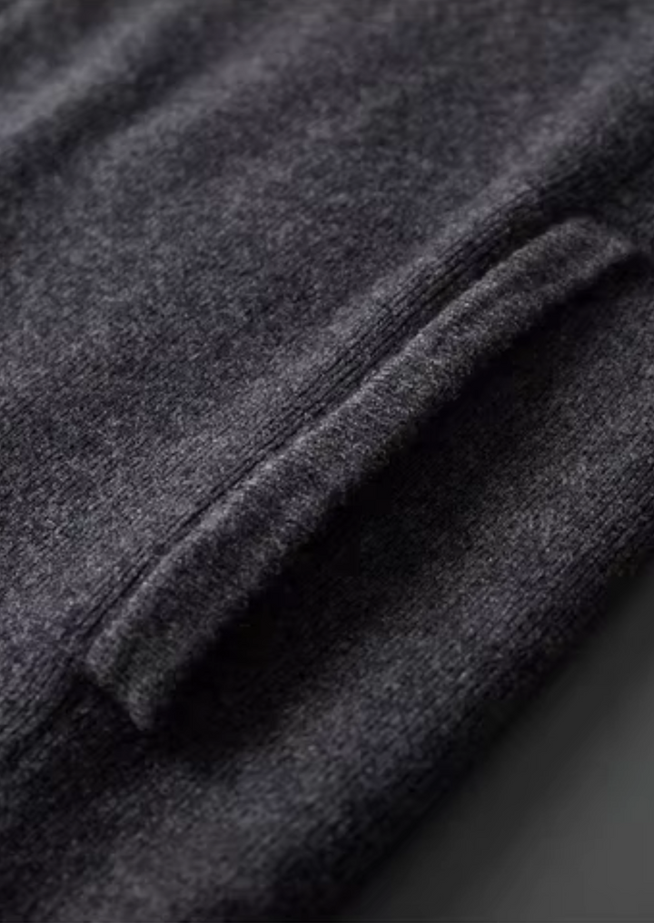 Men’s Wool Ribbed Polo Cardigan