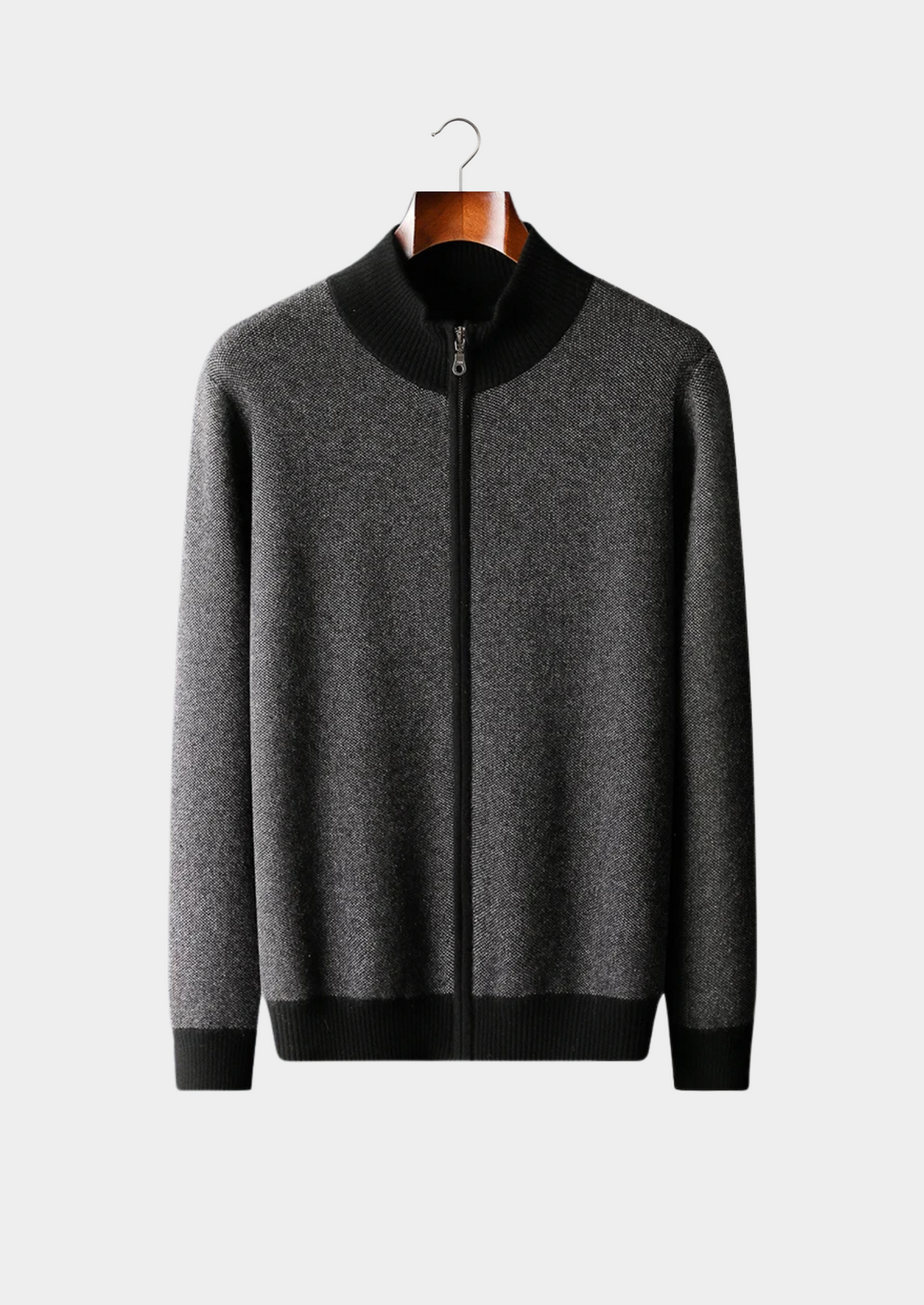 Men’s Knit Jacquard Zip Cardigan