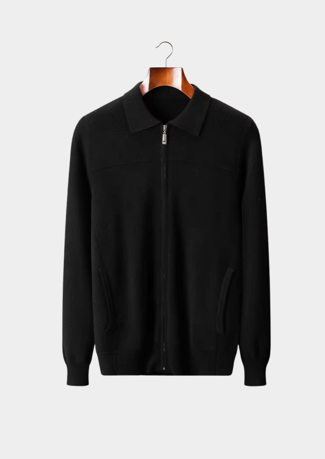Men’s Wool Ribbed Polo Cardigan