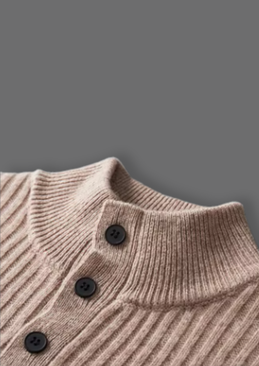 Men’s Wool Ribbed Henley Sweater