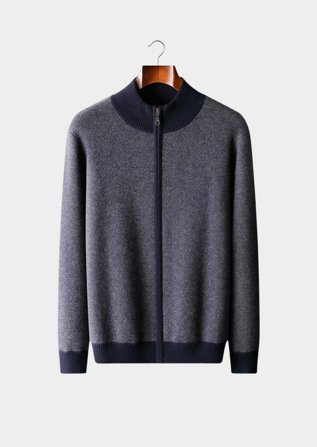 Men’s Knit Jacquard Zip Cardigan