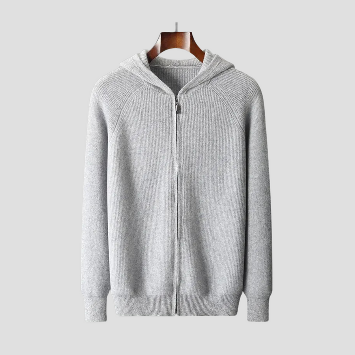 Men’s Wool Blend Zip Hooded Cardigan