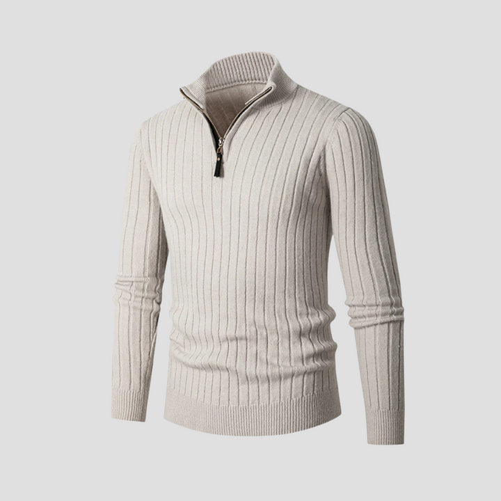 Men’s Ribbed Half Zip Jumper