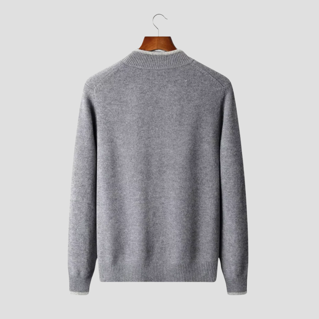 Men’s Two Tone Merino Wool Zip Cardigan