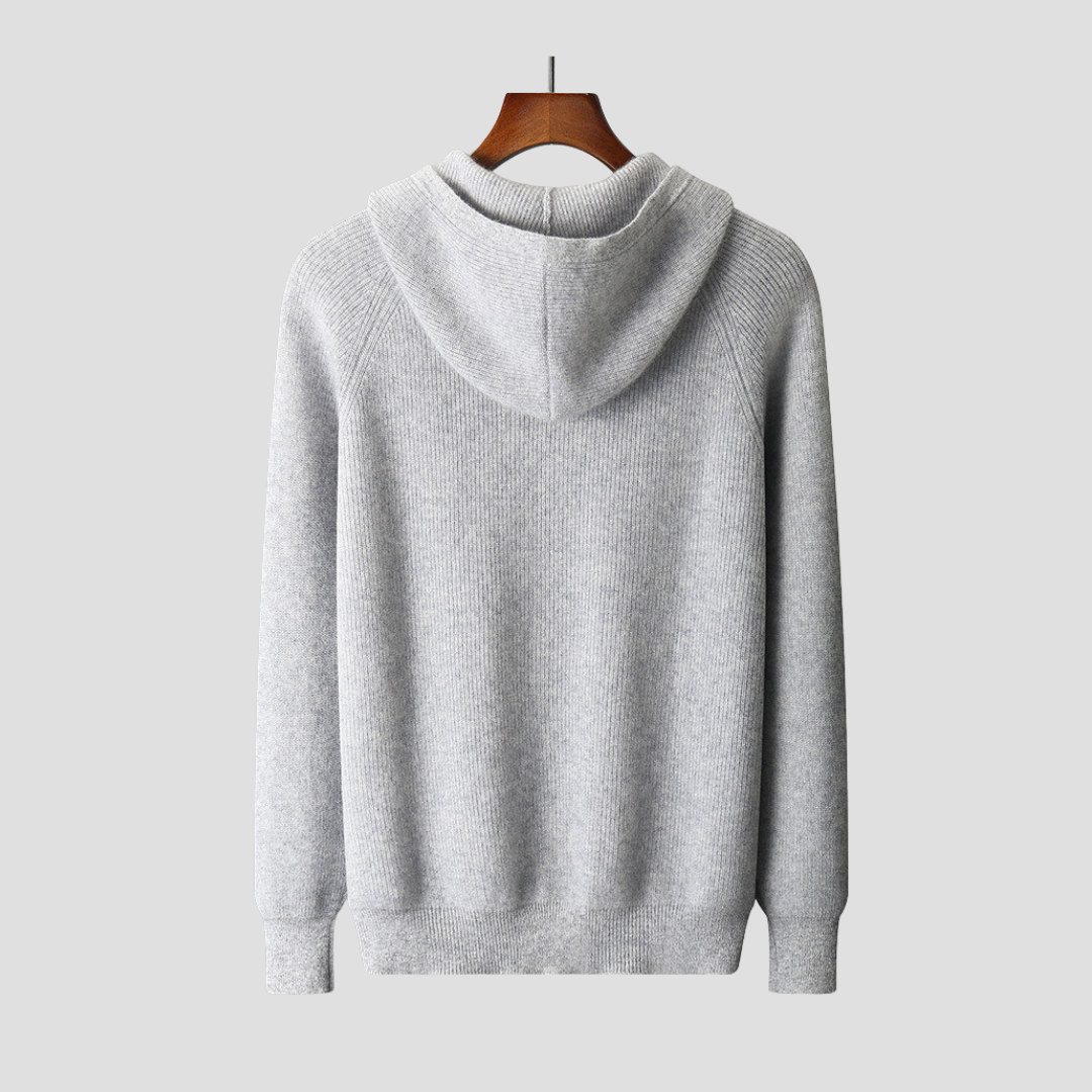 Men’s Wool Blend Zip Hooded Cardigan