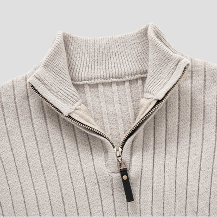 Men’s Ribbed Half Zip Jumper