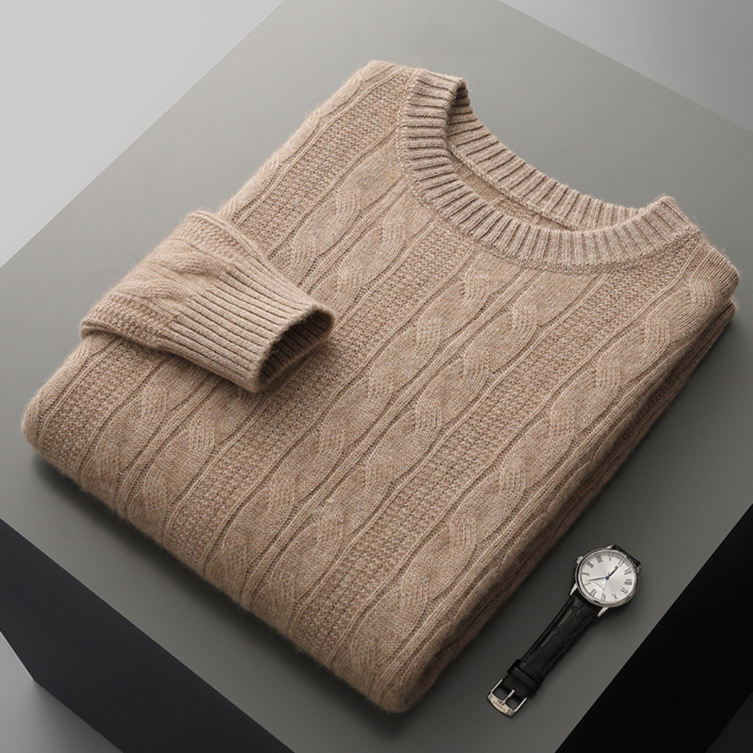 Men’s Merino Wool Cable Knit Jumper