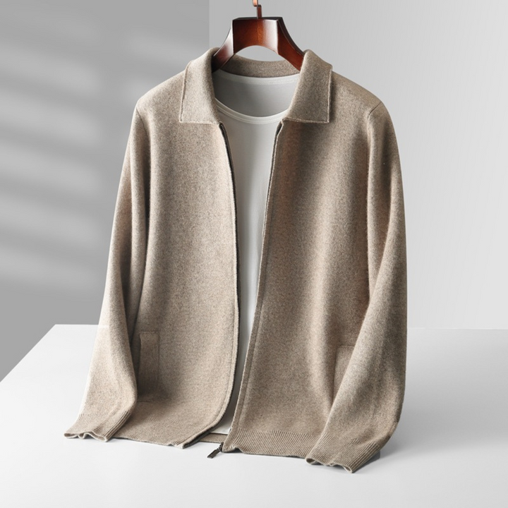 Men’s Pure Wool Zip Knit Cardigan
