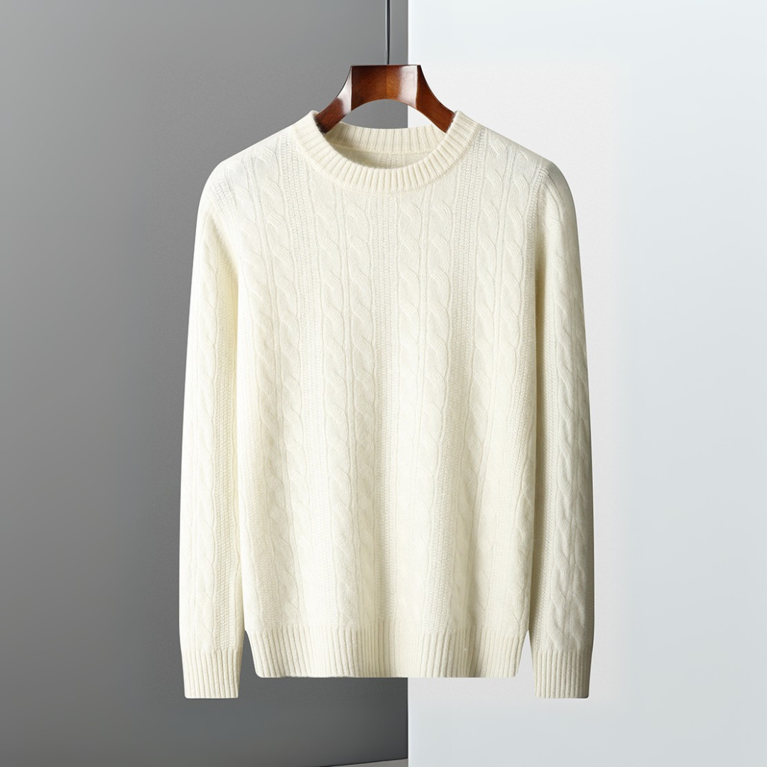Men’s Merino Wool Cable Knit Jumper