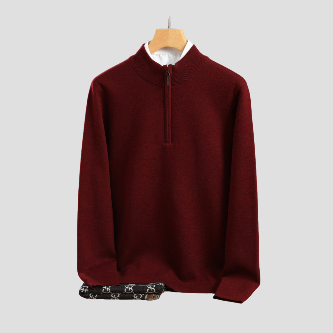 Men’s Ribbed Knit Half-Zip Jumper