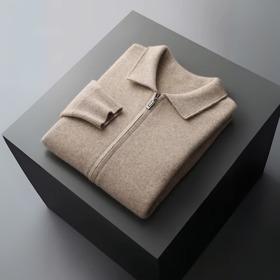 Men’s Pure Wool Zip Knit Cardigan