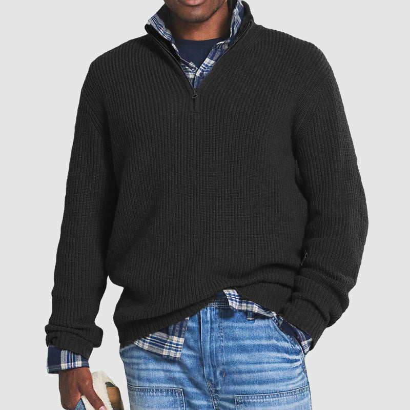 Men’s Pullover in Business-Casual Style with Zipper