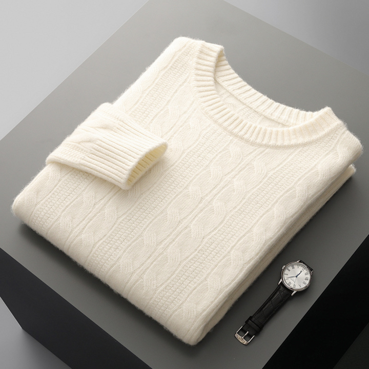 Men’s Merino Wool Cable Knit Jumper