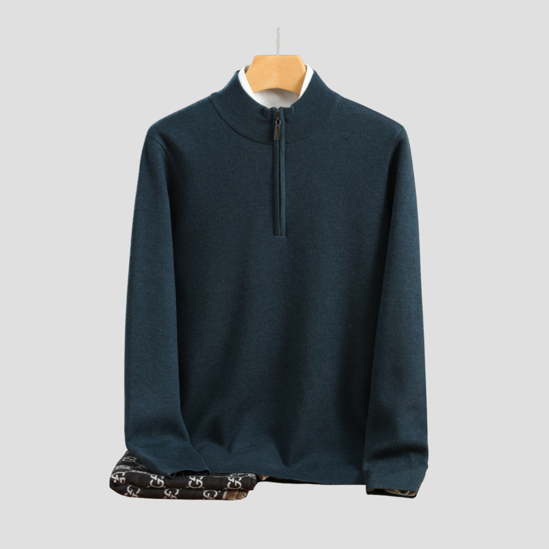 Men’s Ribbed Knit Half-Zip Jumper
