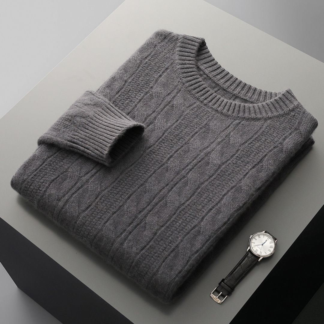 Men’s Merino Wool Cable Knit Jumper