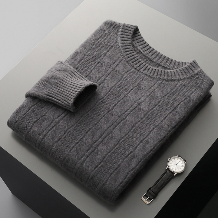 Men’s Merino Wool Cable Knit Jumper