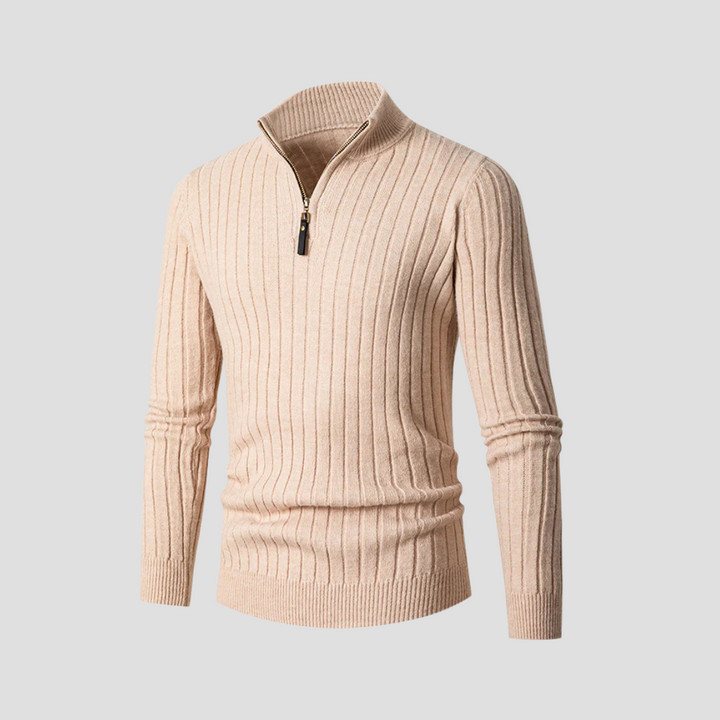 Men’s Ribbed Half Zip Jumper