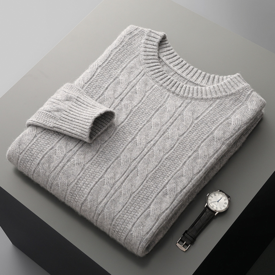 Men’s Merino Wool Cable Knit Jumper
