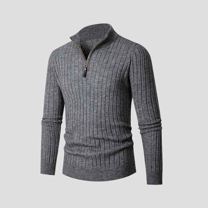 Men’s Ribbed Half Zip Jumper