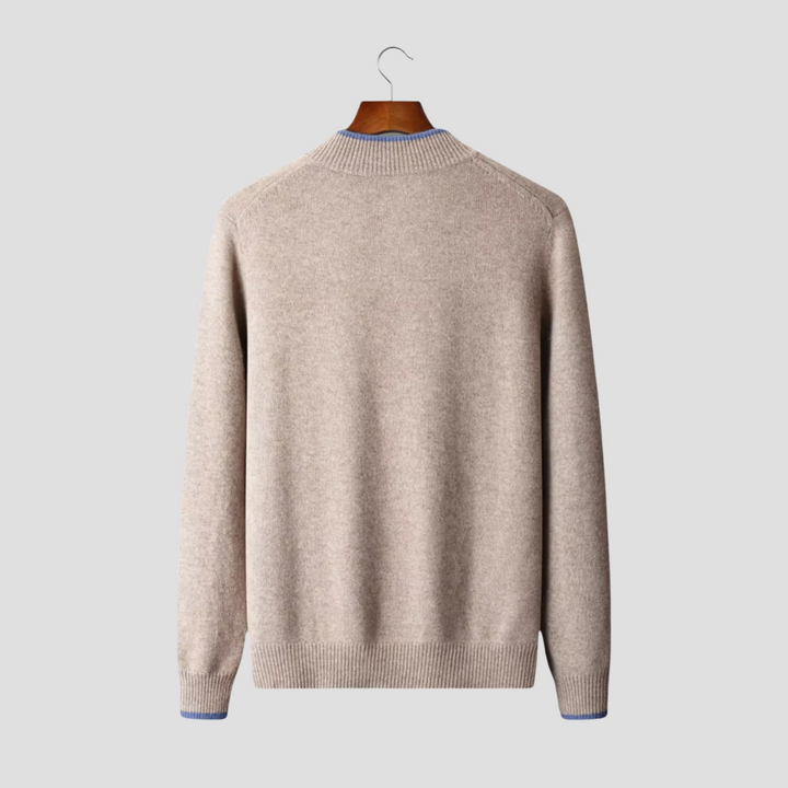 Men’s Two Tone Merino Wool Zip Cardigan
