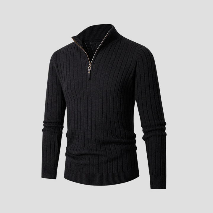 Men’s Ribbed Half Zip Jumper