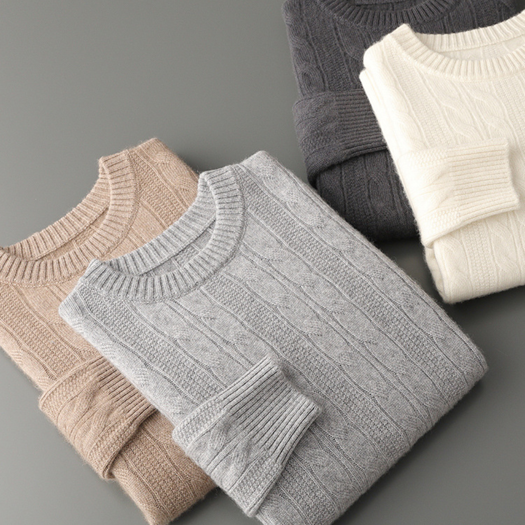 Men’s Merino Wool Cable Knit Jumper