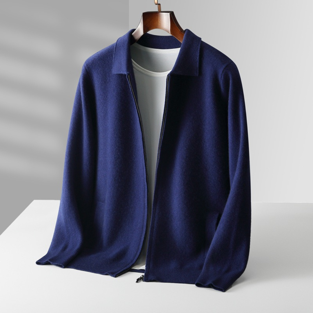 Men’s Pure Wool Zip Knit Cardigan