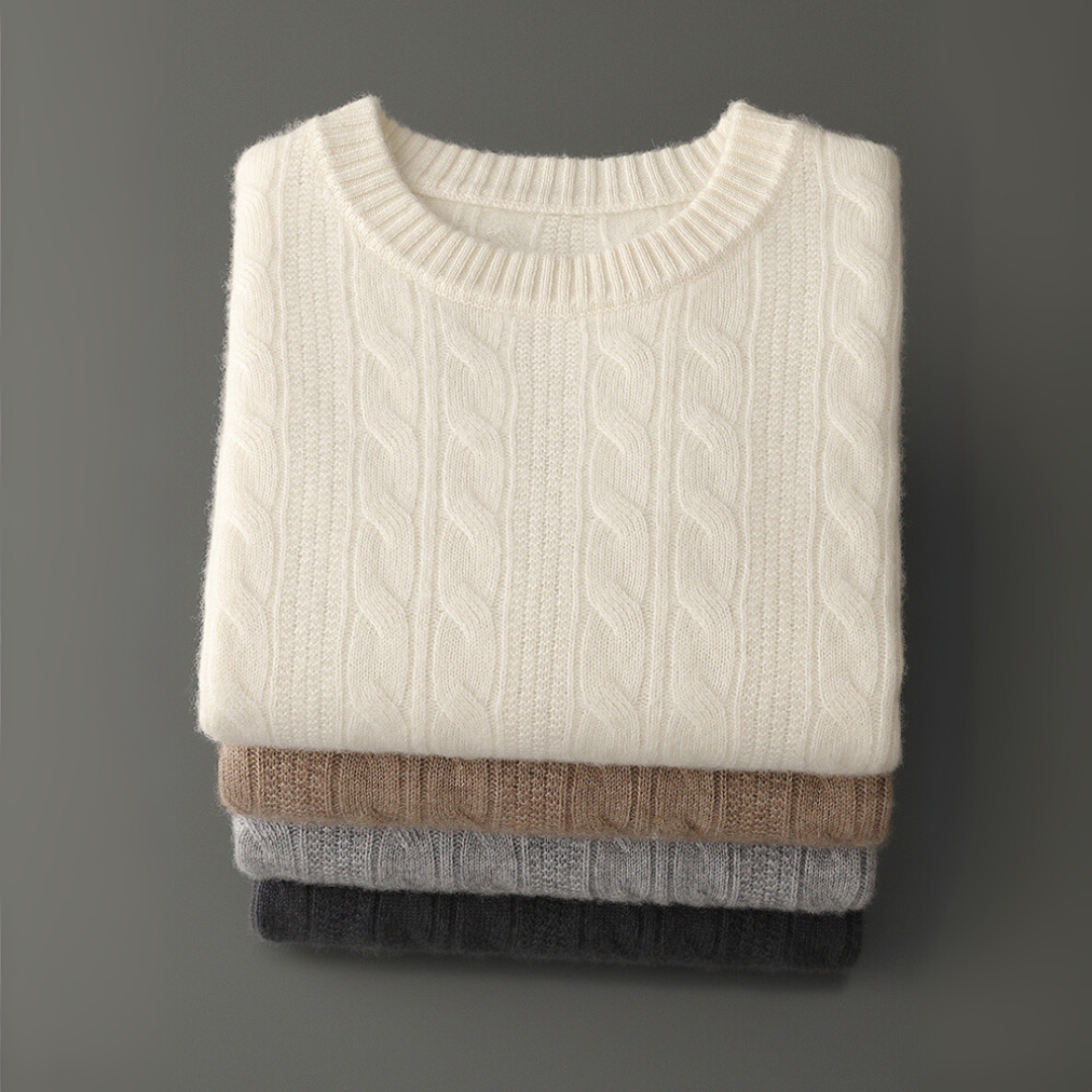 Men’s Merino Wool Cable Knit Jumper