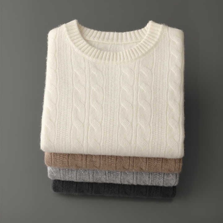 Men’s Merino Wool Cable Knit Jumper