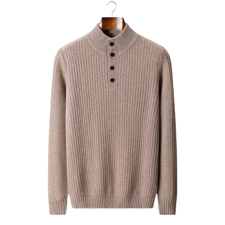 Men’s Wool Ribbed Henley Sweater