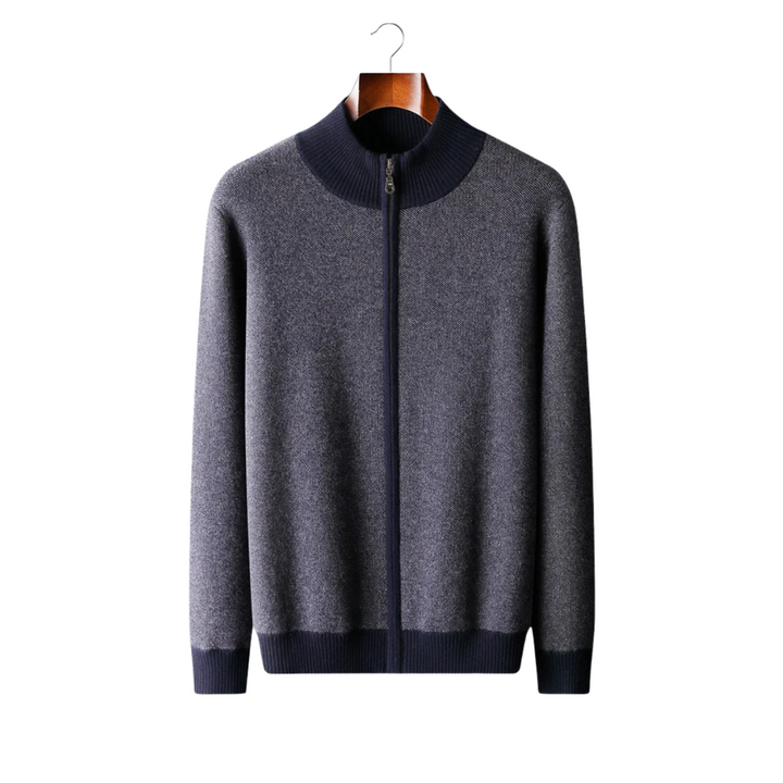 Men’s Knit Jacquard Zip Cardigan