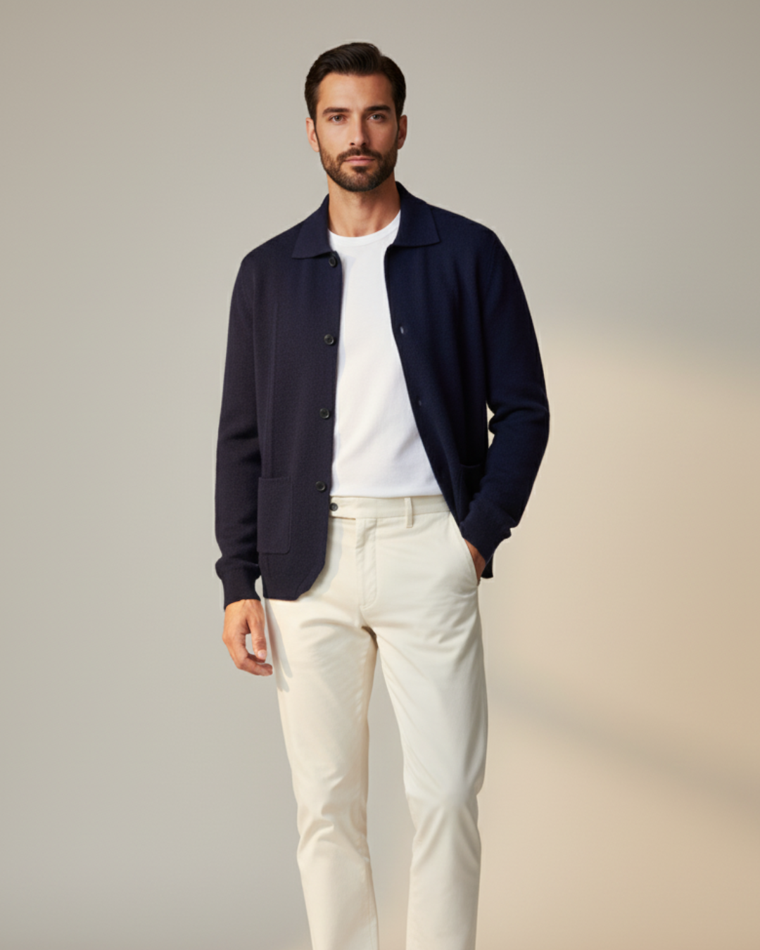 Men’s Knit Button Overshirt