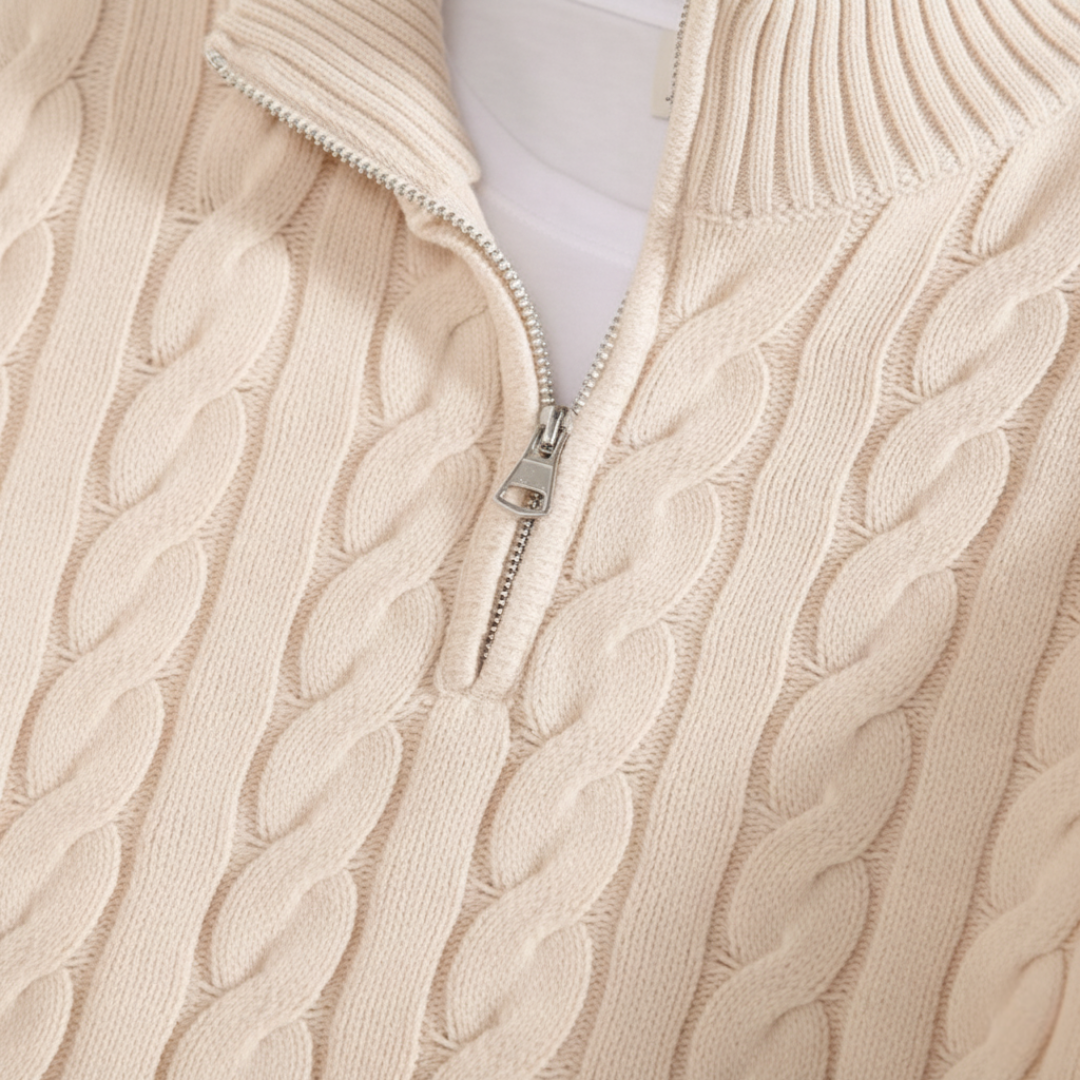 Men’s Half Zip Cotton Sweater