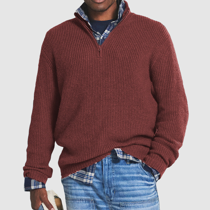 Men’s Pullover in Business-Casual Style with Zipper