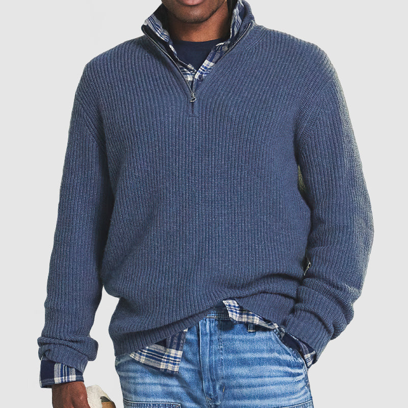 Men’s Pullover in Business-Casual Style with Zipper