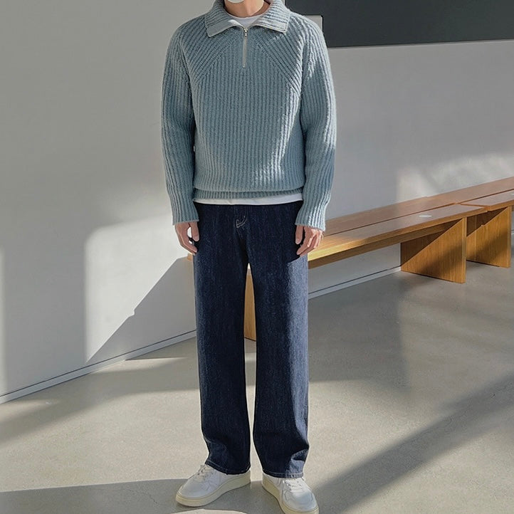 Men’s Knitted Quarter Zip Sweater