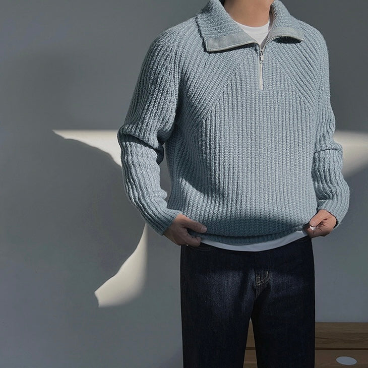 Men’s Knitted Quarter Zip Sweater